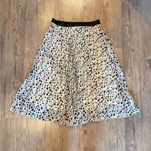 WD.NY Black & Cream Animal Print Pleated Skirt